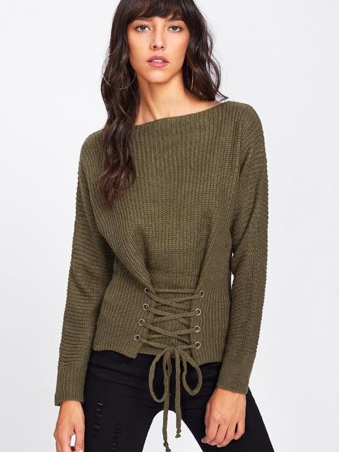 Lace Up Corset Jumper