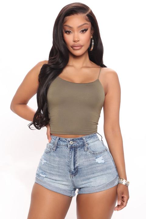 Kiki Cropped Top - Olive