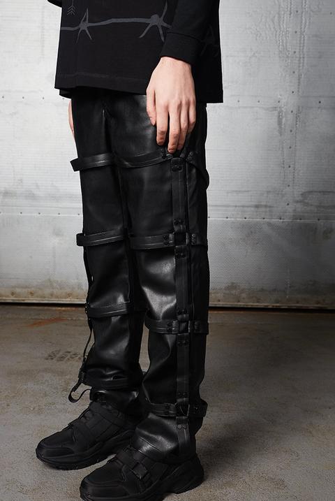 Black Vegan Leather Harness Trouser from Jaded London on 21 Buttons