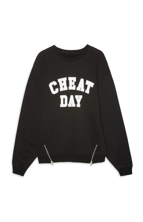 Black Slogan Sweater