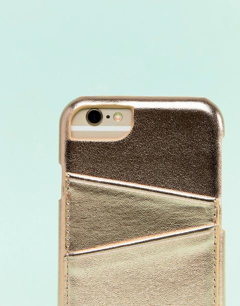 Typo - Custodia Per Iphone Color Oro Con Portacarte - Multicolore