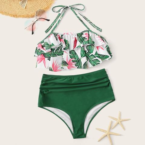 Jungle Print High Waist Bikini Set