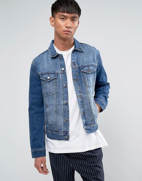 Dr Denim Dwight Denim Jacket Worn Mid Blue Jacket