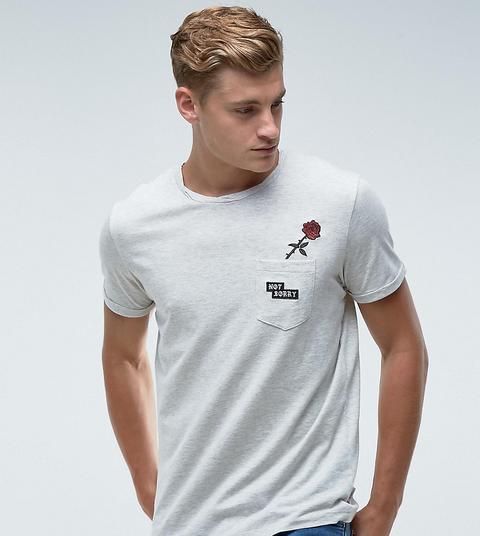 Jack & Jones Originals - T-shirt Con Tasca Ricamata - Grigio