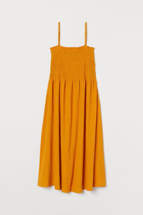 Crinkled Dress - Yellow