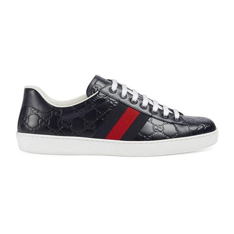 Sneaker Bassa Ace In Pelle Gucci Signature