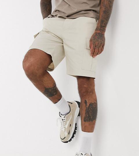 Reclaimed Vintage Inspired Cargo Shorts In Stone