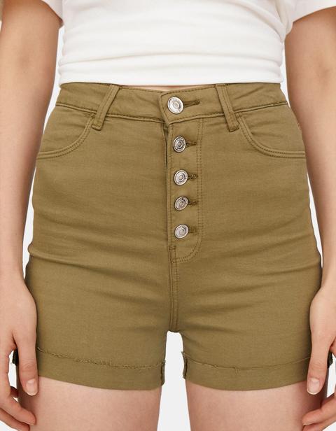 Short Super High Waist Con Botones