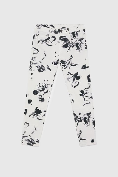 Pantaloni Con Stampa Floreale