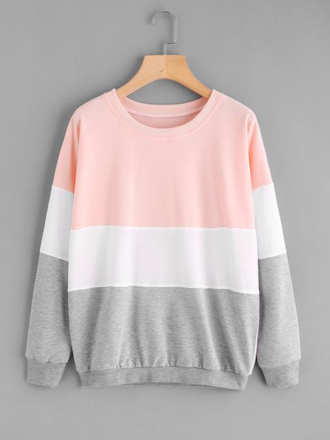 Color Block Long Sleeve Sweatshirt