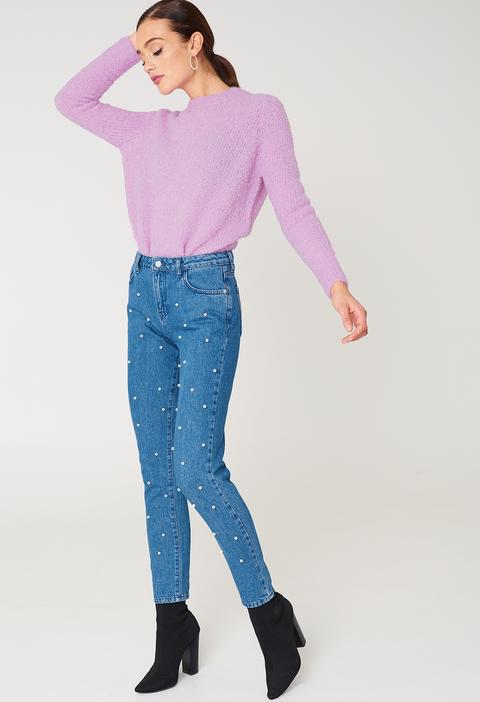 Na-kd Pearl Denim Pants - Blue