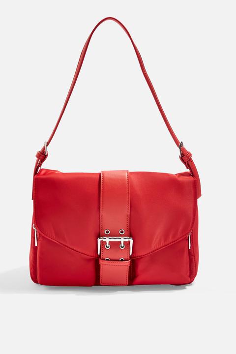 Womens Nicky Nylon Shoulder Bag - Red, Red