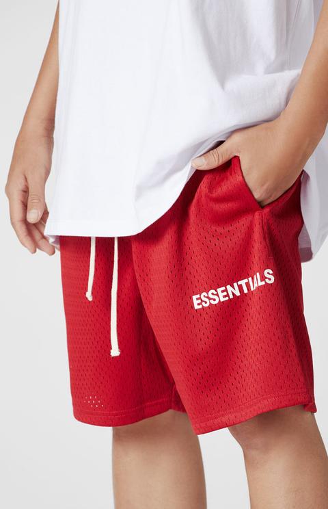 Essentials graphic clearance mesh drawstring shorts