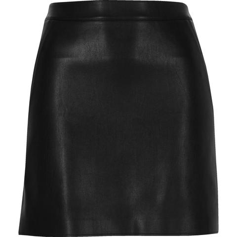 Black Faux Leather Mini Skirt