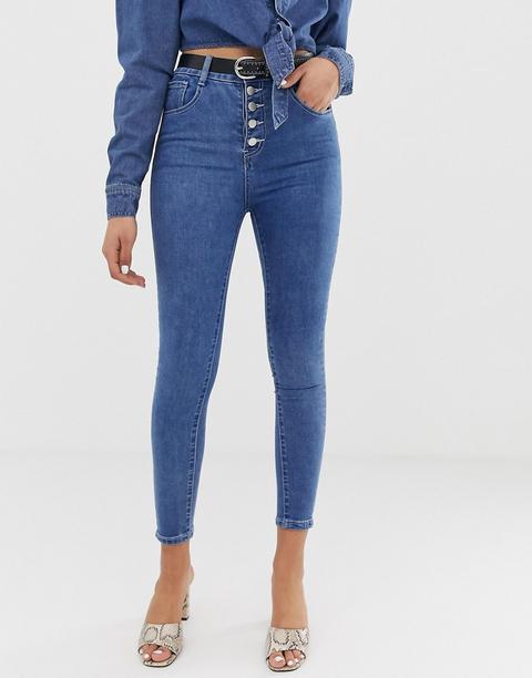 Fae - Jeans Skinny A Vita Alta - Blu