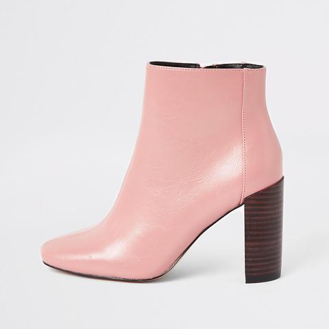 patent square toe boots