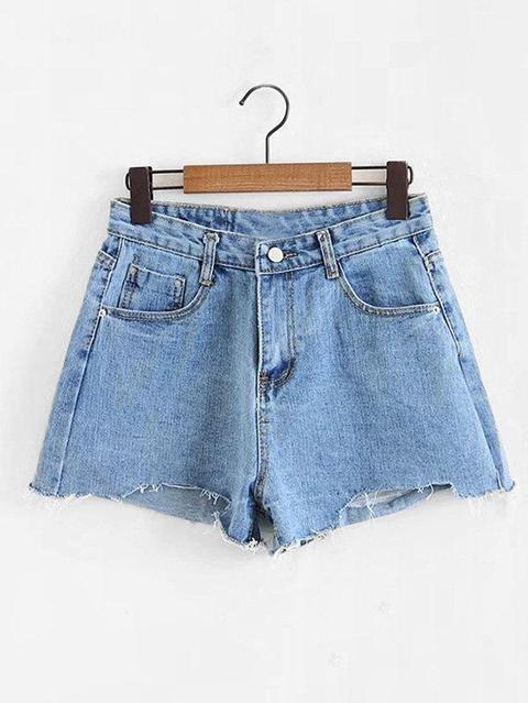 Shorts In Denim Con Orlo Grezzo