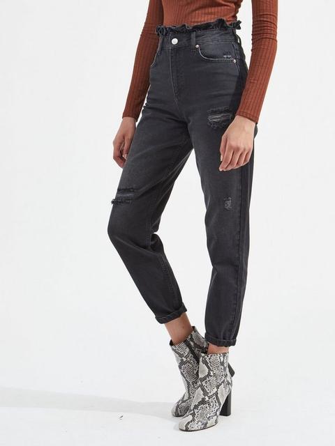 miss selfridge frill top mom jeans