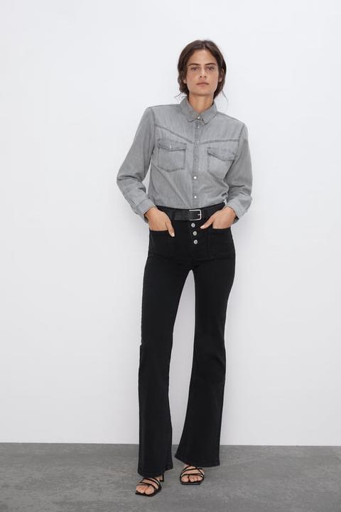 JEANS Z1975 HIGH RISE FLARE - Negro | ZARA España