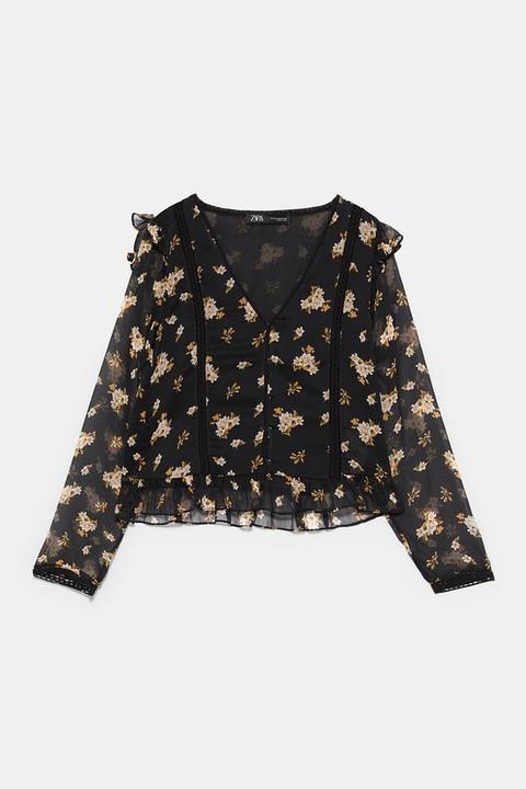 Blusa Stampata Volant