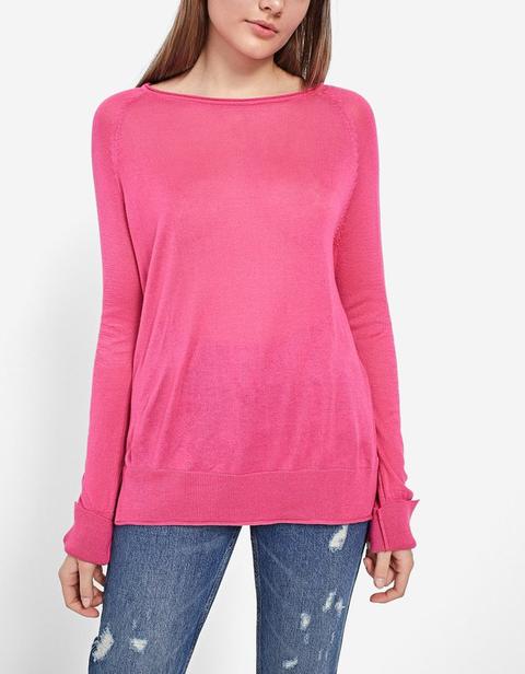 Maglia Manica Bottoni Raglan Fucsia