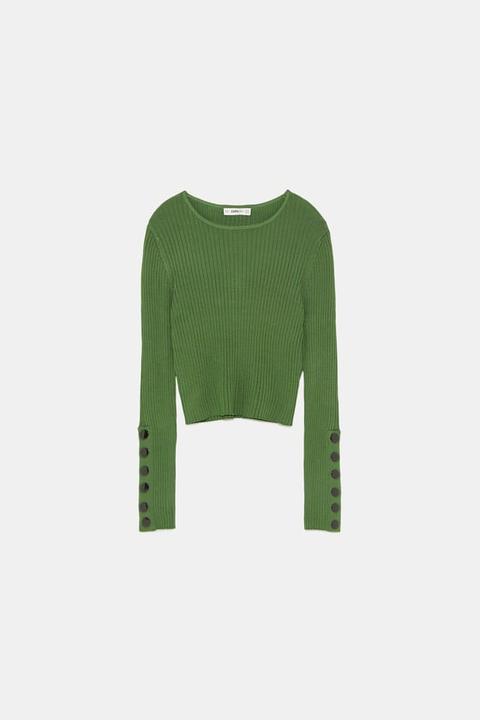 zara pullover cropped