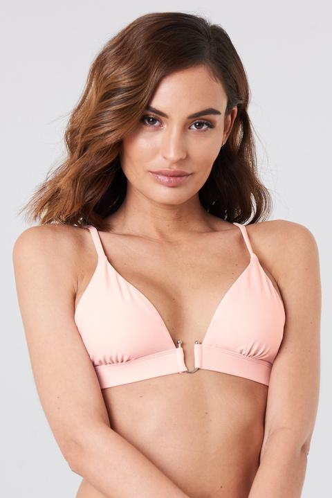 Na-kd Swimwear Metal Loop Bikini Bra - Pink