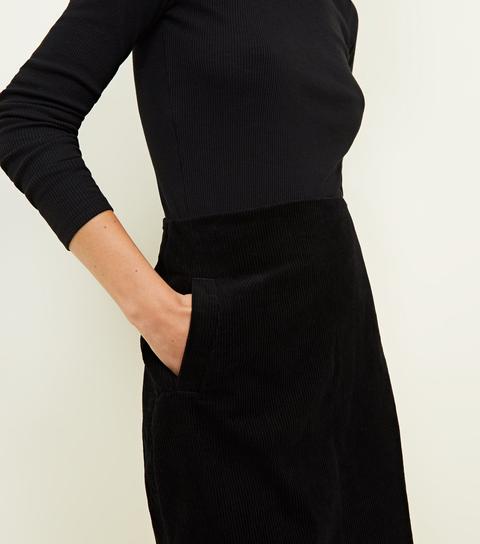 Black Corduroy Mini Skirt New Look