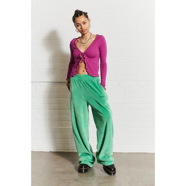 Iets Frans. Unisex Green Velour Wide 