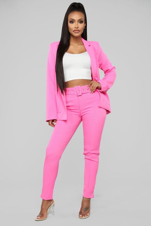 fashion nova pink suit