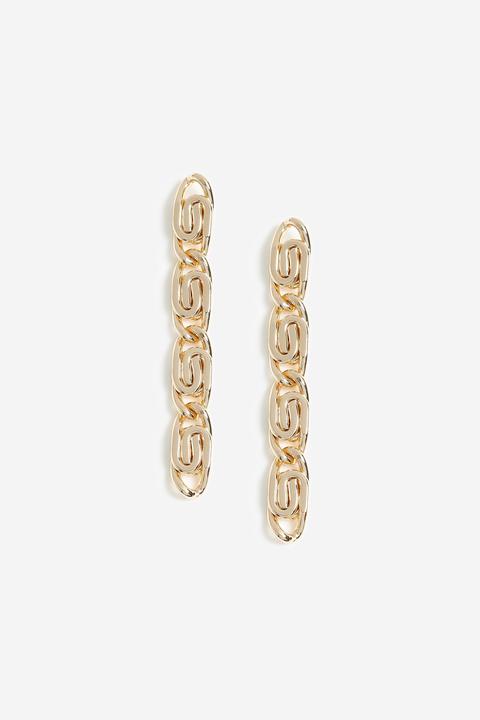 Womens **chain Drop Earrings - Gold, Gold