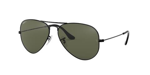 Ray-ban Unisex Rb3025 Aviator Classic - Frame Color: Black, Lens Color: Green, Size 55-14/135
