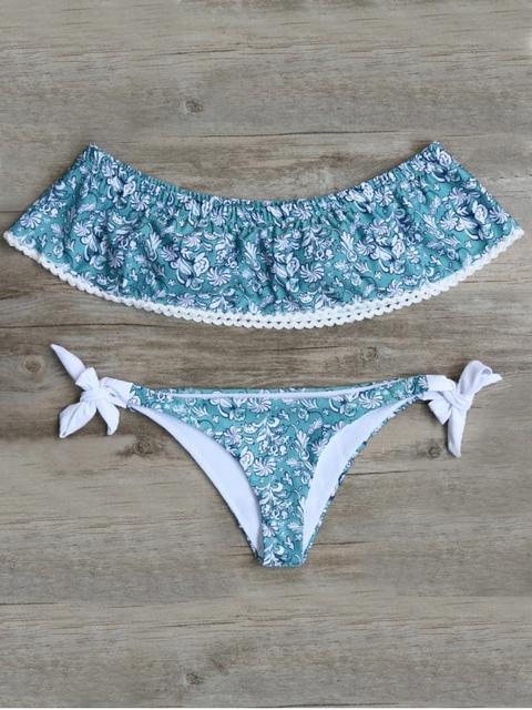 Hombro Acolchado Diminuto Bikini Floral