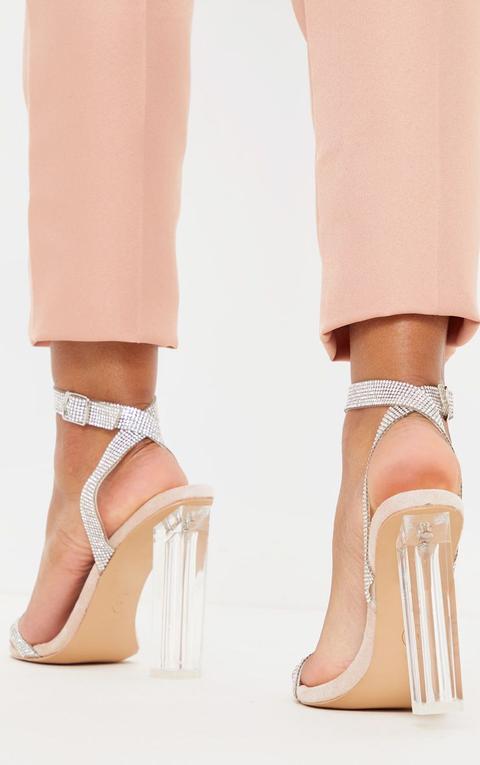 Nude clear block sales heel