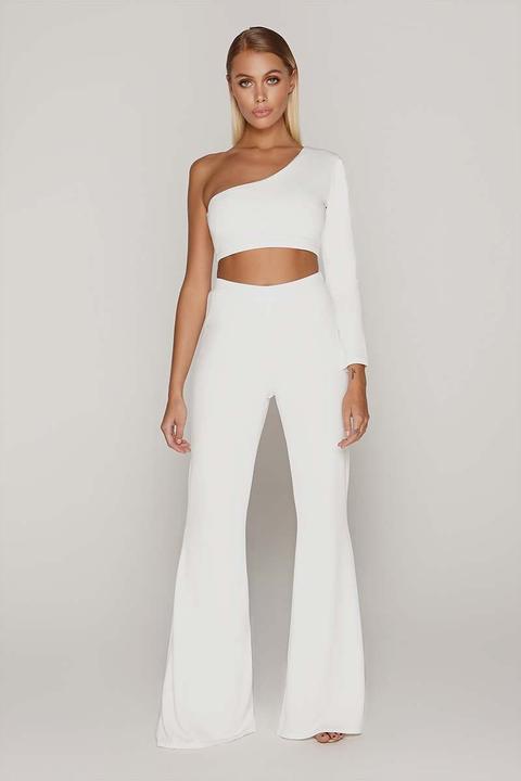 White Trousers - Tammy Hembrow White Wide Leg Trousers