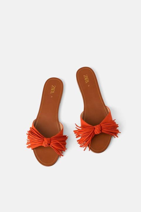 Orange clearance fringe sandals