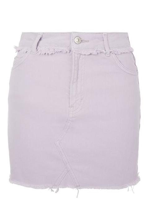 Moto Lilac Denim Mini Skirt