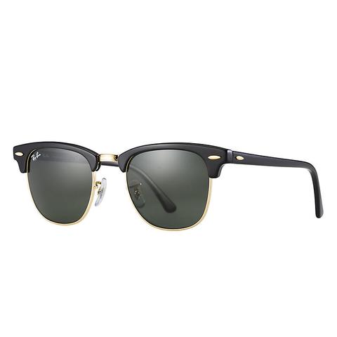 Clubmaster Classic Unisex Sunglasses Lentes: Verde, Montura: Negro