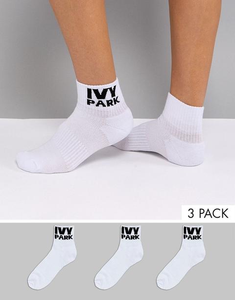 Ivy Park - Confezione Da 3 Paia Di Calzini Con Logo Bianchi - Bianco