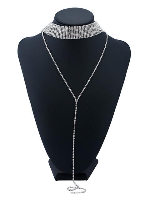 Rhinestone Wide Y Choker