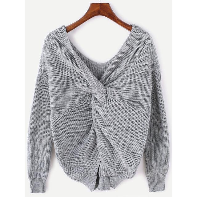 V neck twisted back sweater Clearance