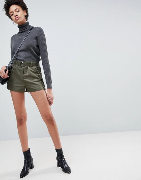 Asos Design - Pantaloncini Da Running In Nylon Con Cintura - Verde