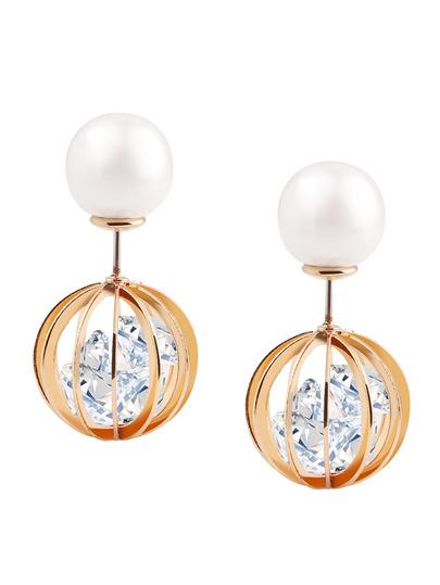 Orecchini Globale Di Strass Di Perla