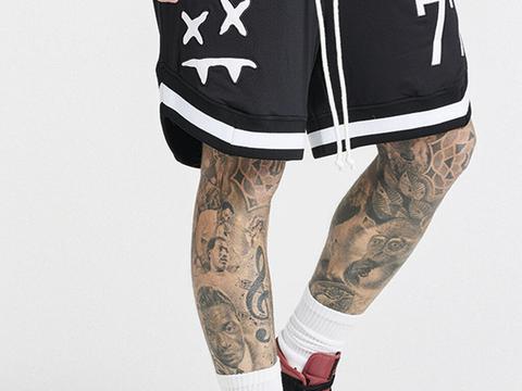 Siksilk X Steve Aoki Mesh Baseball Short - Black & White