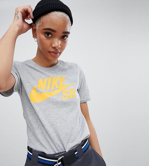 Nike Sb - T-shirt Grigia Con Logo - Grigio