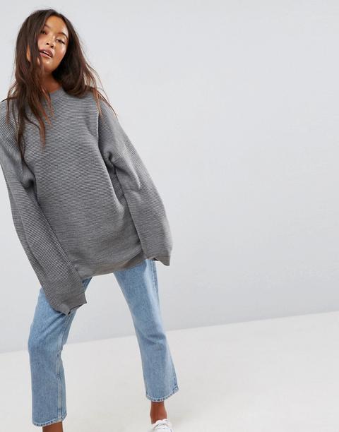 Asos - Maglione Con Increspature Oversize - Grigio