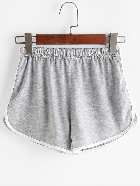 Shorts Ribete En Contraste - Gris