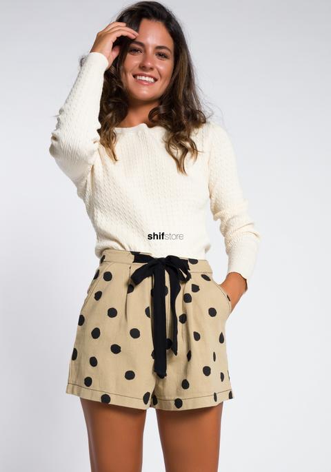 Short Beige Lunares