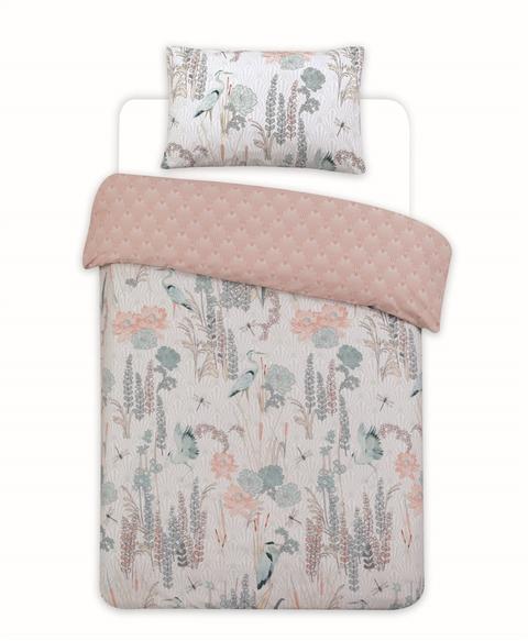 Set Letto Singolo Con Gru E Fiori