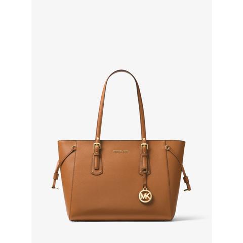 Mkbolso Tote Voyager Mediano De Piel De Grano Cruzado - Bellota - Michael Kors